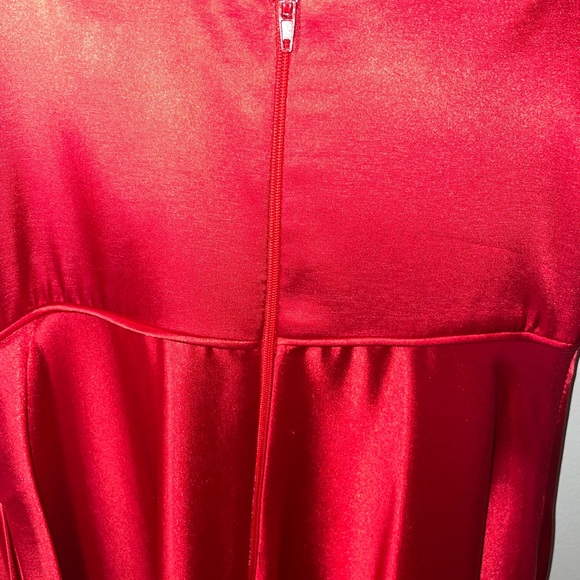 Sequin Hearts Red Satin Dress Sz 0 - Picture 11 of 13